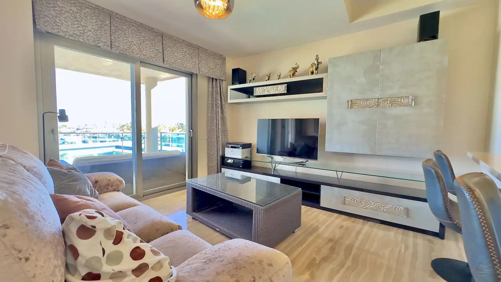 Sala d'estar de Apartament en venda en Jávea / Xàbia amb Aire condicionat, Calefacció i Jardí privat