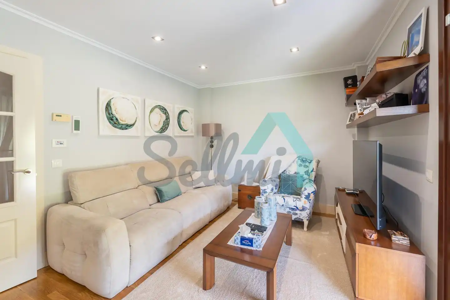 Wohnzimmer von Einfamilien-Reihenhaus zum Verkauf in Vegadeo mit Heizung, Privatgarten und Terrasse