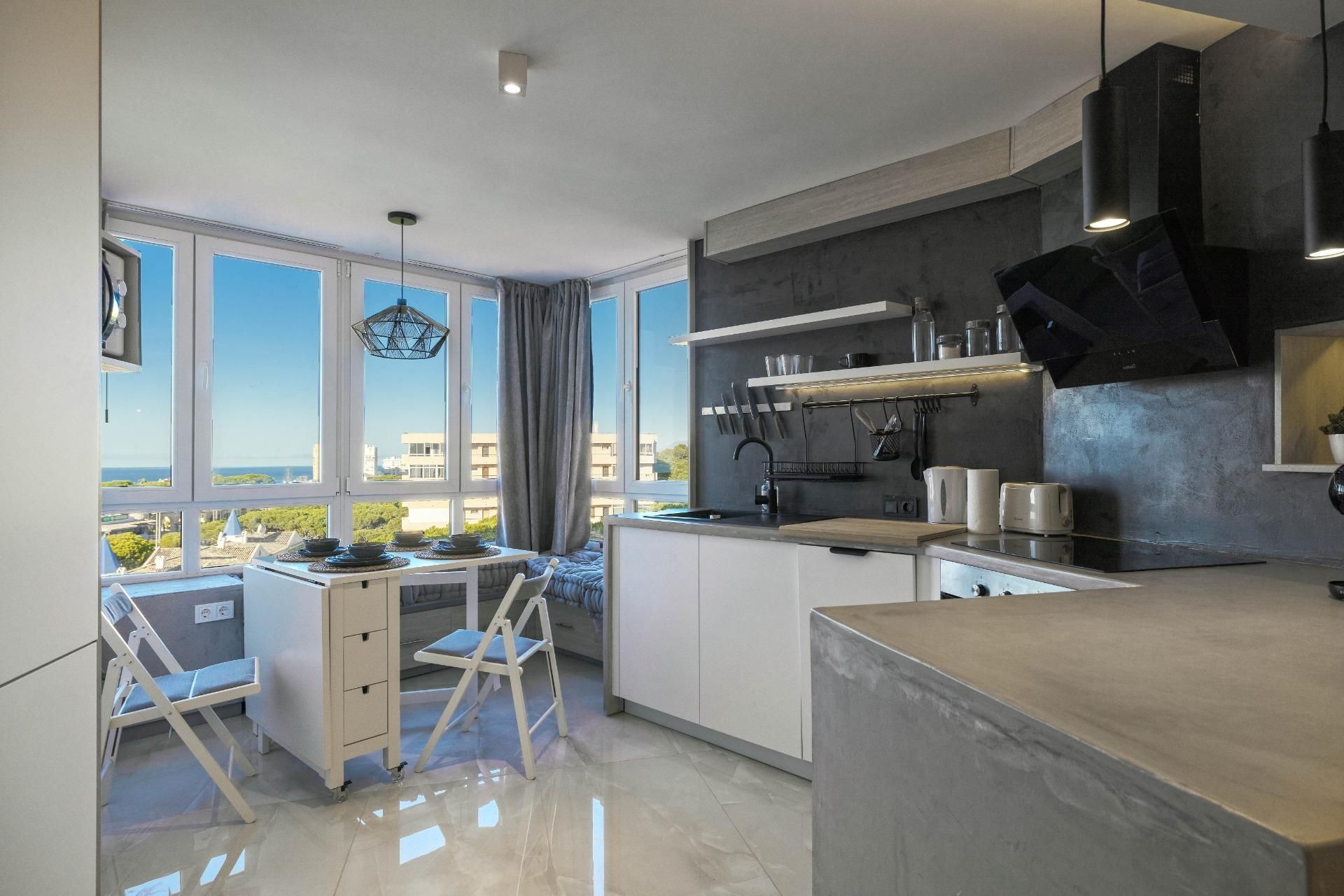 Cocina de Estudio en venta en Mijas con Jardín privado, Terraza y Piscina comunitaria