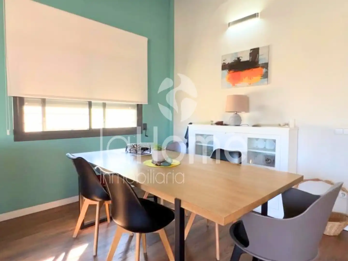 Dining room of Houses for sale in La Pobla de Vallbona  with Air Conditioner, Parquet flooring and Terrace