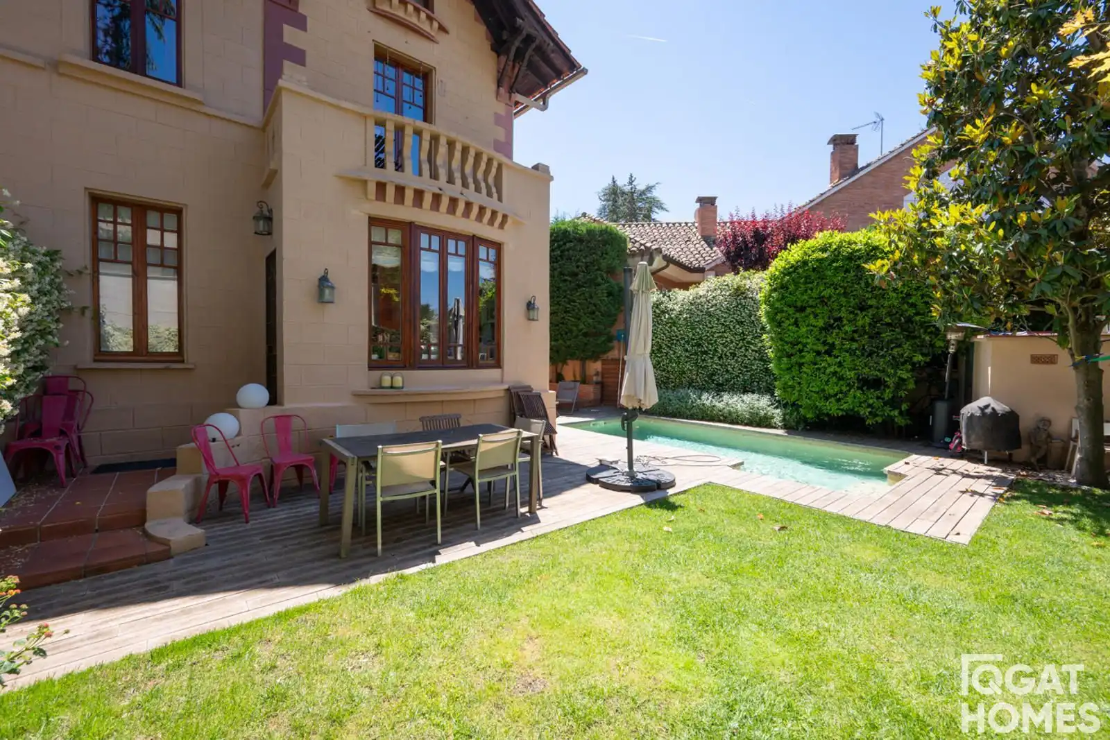Garden of Detached homes for sale in Sant Cugat del Vallès  with Air Conditioner, Heating and Terrace