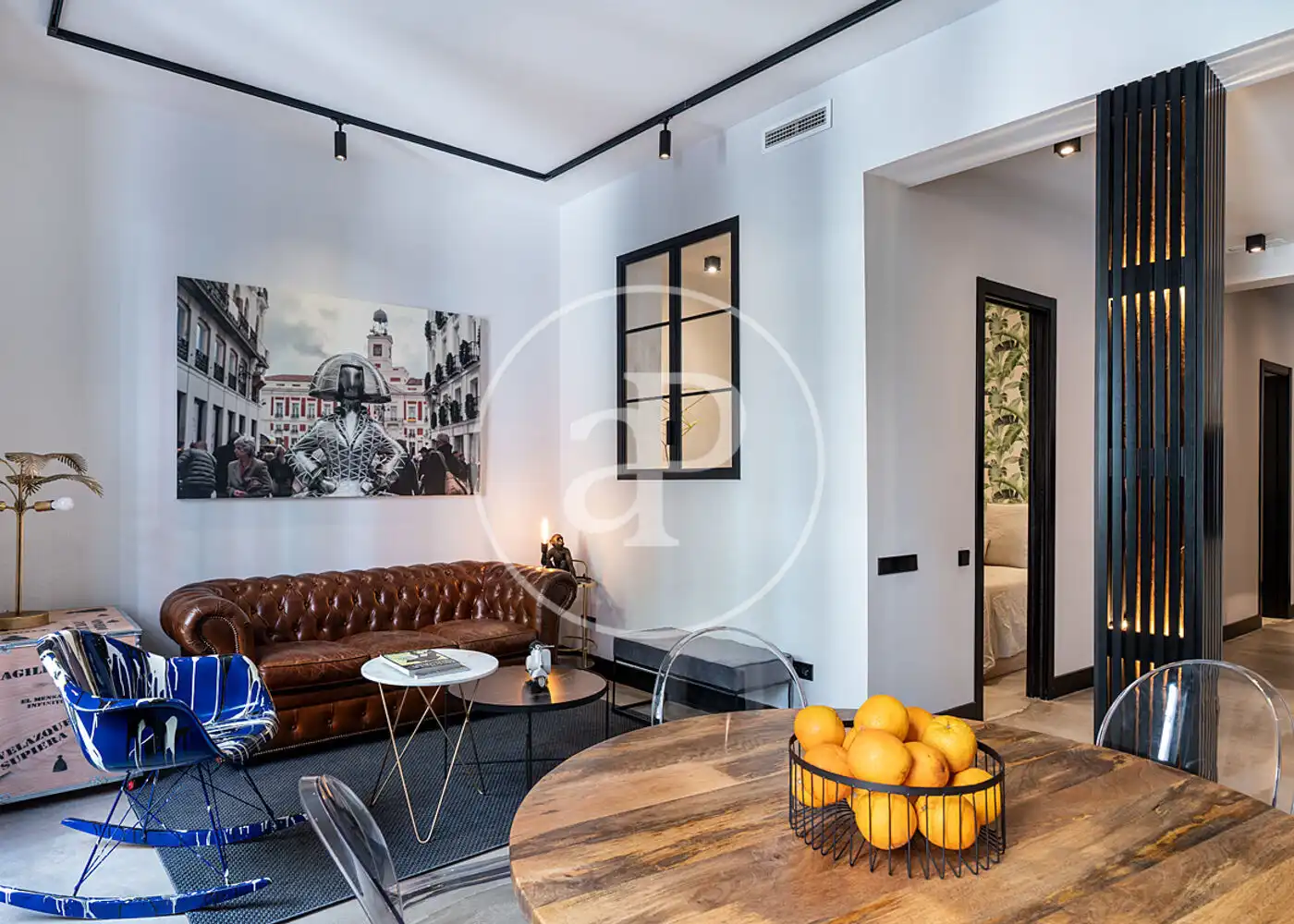 Living room of Flat for rent in Madrid  with Air Conditioner, Heating and Furnished