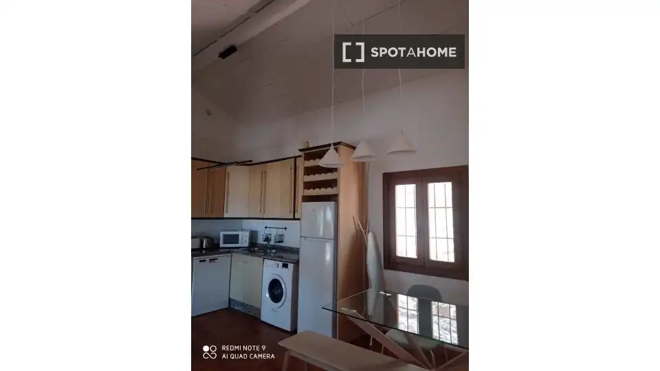 Cuina de Apartament per a compartir en Mijas amb Aire condicionat, Terrassa i Moblat