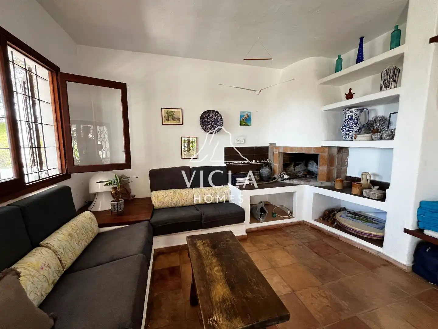 Sala de estar de Casa o chalet de alquiler en Sant Josep de sa Talaia con Aire acondicionado, Calefacción y Terraza