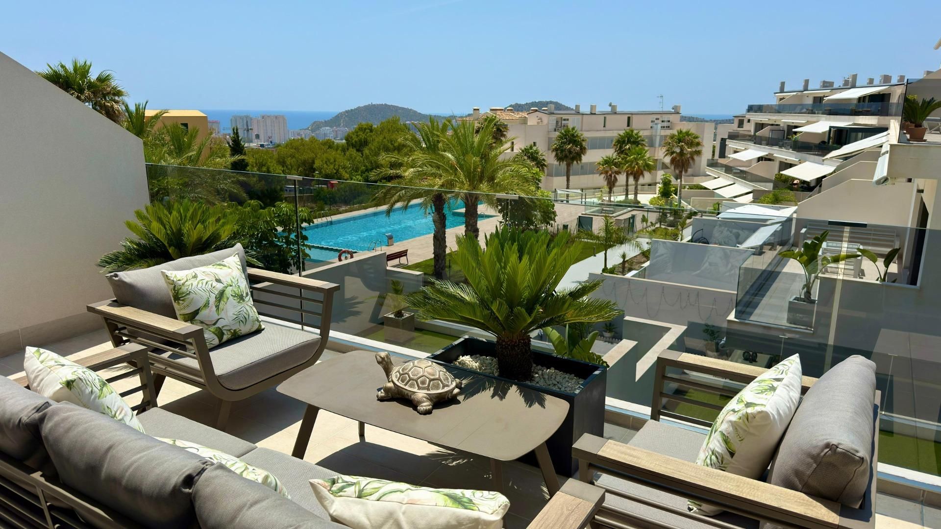 Terrace of Apartment to rent in Finestrat  with Air Conditioner, Heating and Private garden