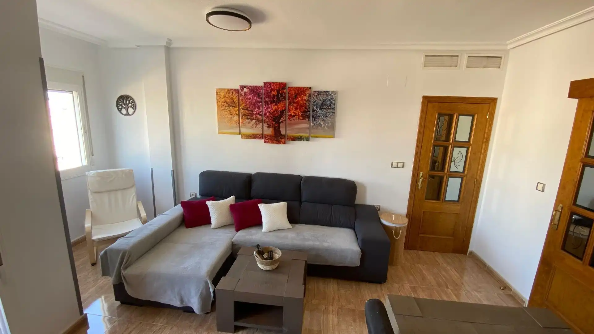 Sala de estar de Piso de alquiler en Rojales con Aire acondicionado, Terraza y Piscina comunitaria