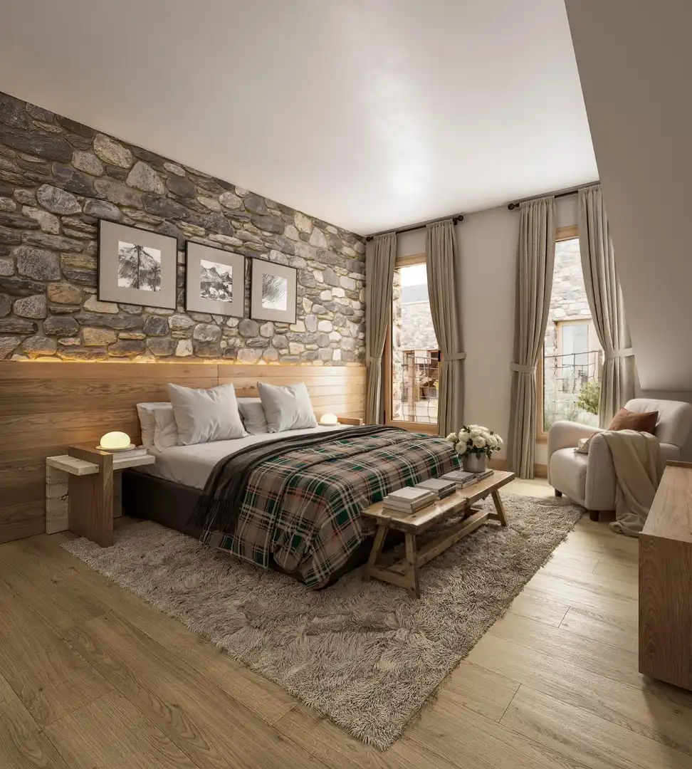 Habitación de Casa adosada en venta en Sahún con Calefacción y Jardín privado