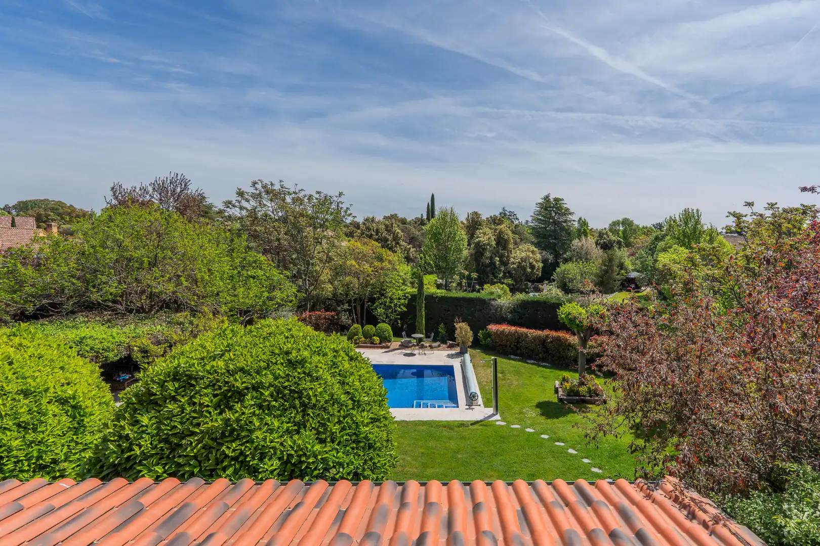 Garden of Houses for sale in Madrid  with Air Conditioner, Private garden and Swimming Pool