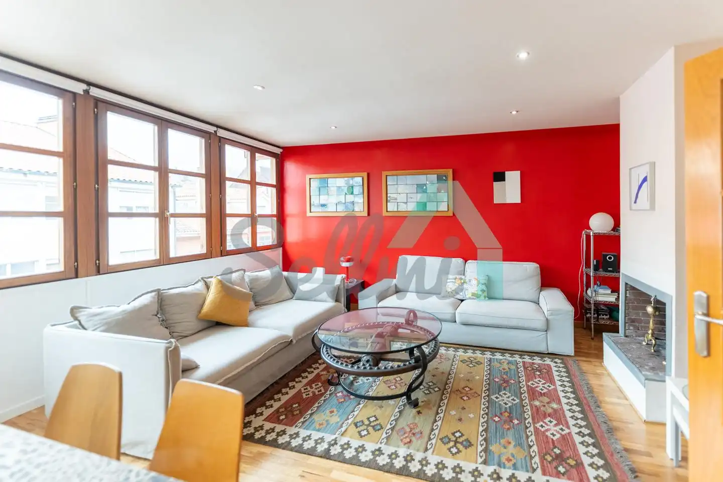 Sala de estar de Piso de alquiler en Oviedo  con Calefacción, Parquet y Amueblado