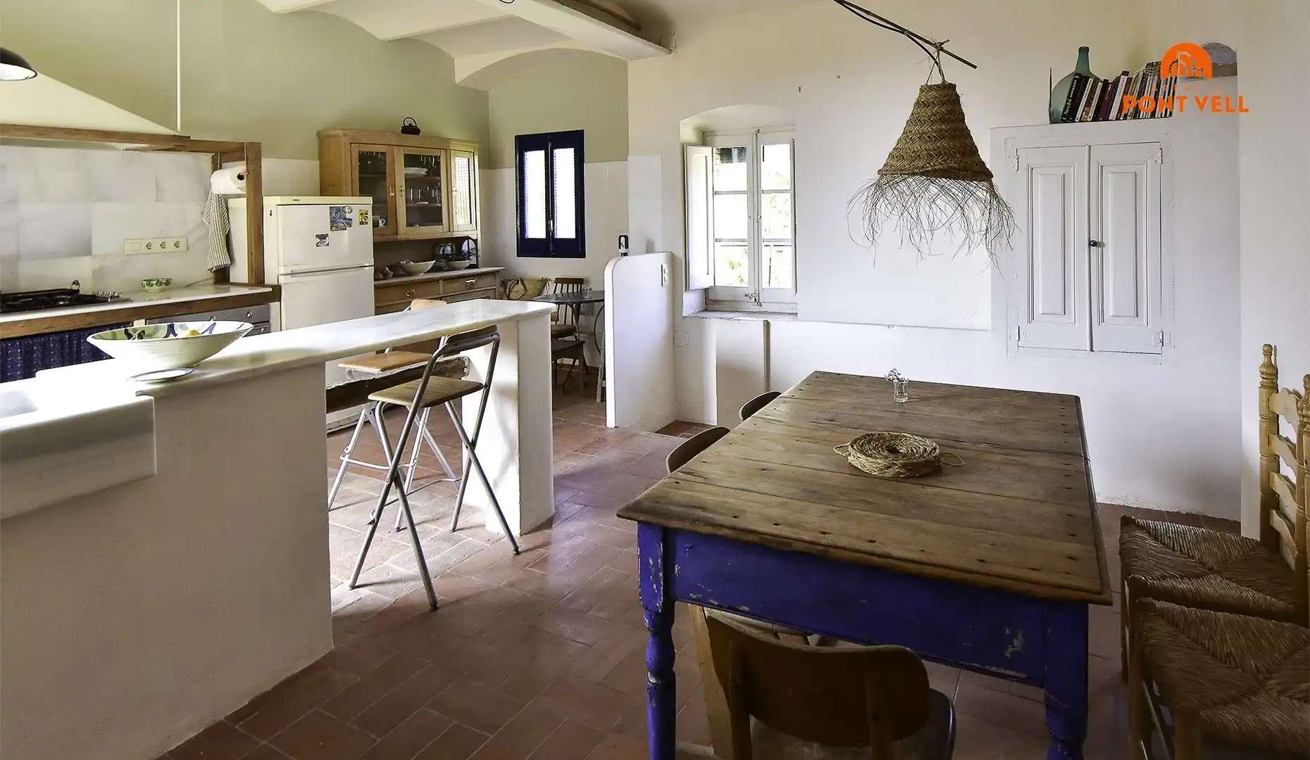 Cocina de Finca rústica de alquiler en Rupià con Terraza y Amueblado