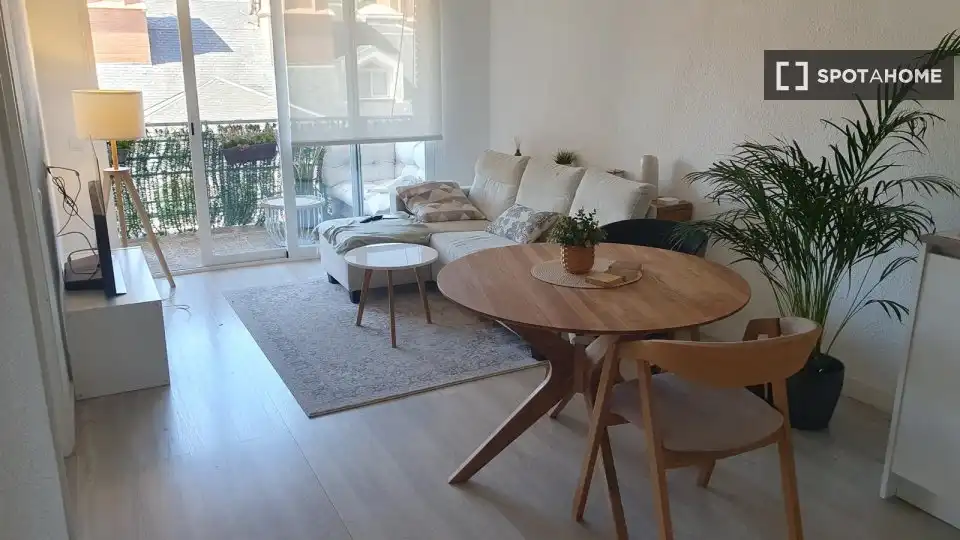 Living room of Flat for rent in Madrid  with Air Conditioner, Heating and Furnished