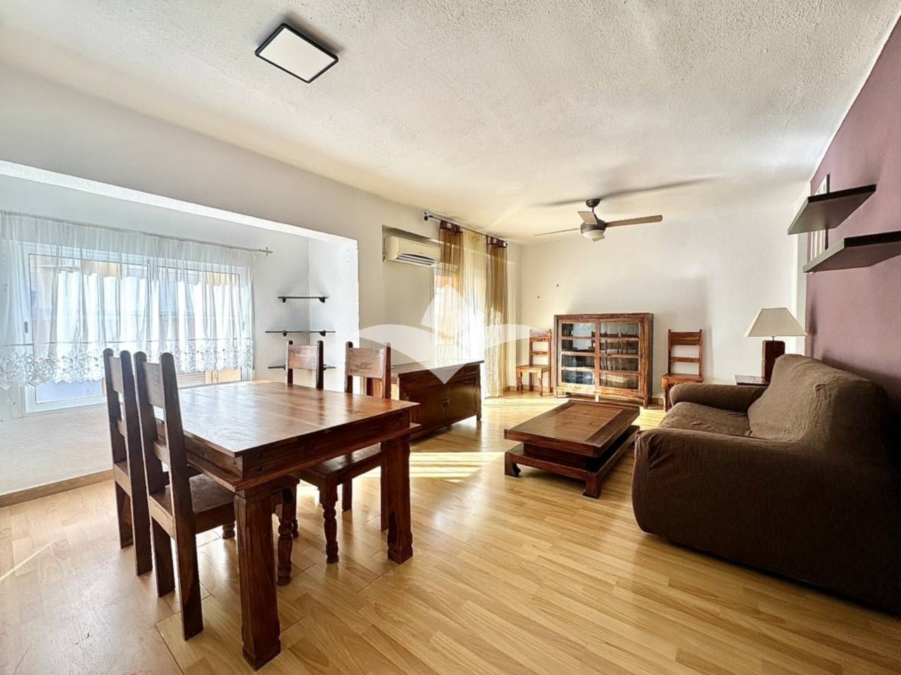 Living room of Flat to rent in Meliana  with Air Conditioner, Parquet flooring and Furnished