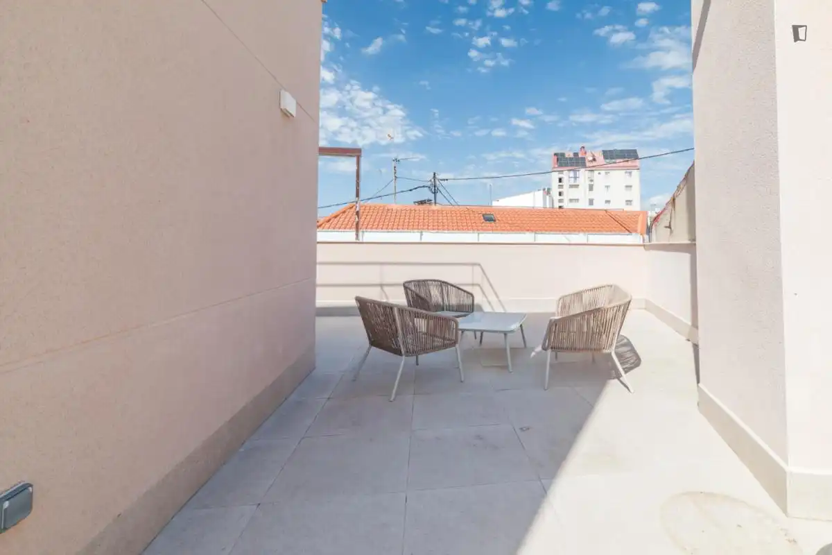 Terraza de Estudio de alquiler en Madrid con Aire acondicionado, Amueblado y Horno