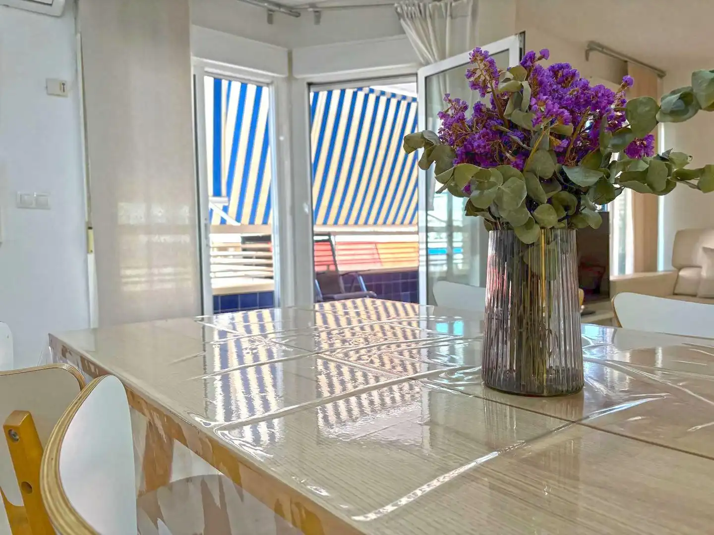 Dining room of Flat for rent in Santa Pola  with Heating, Terrace and Furnished