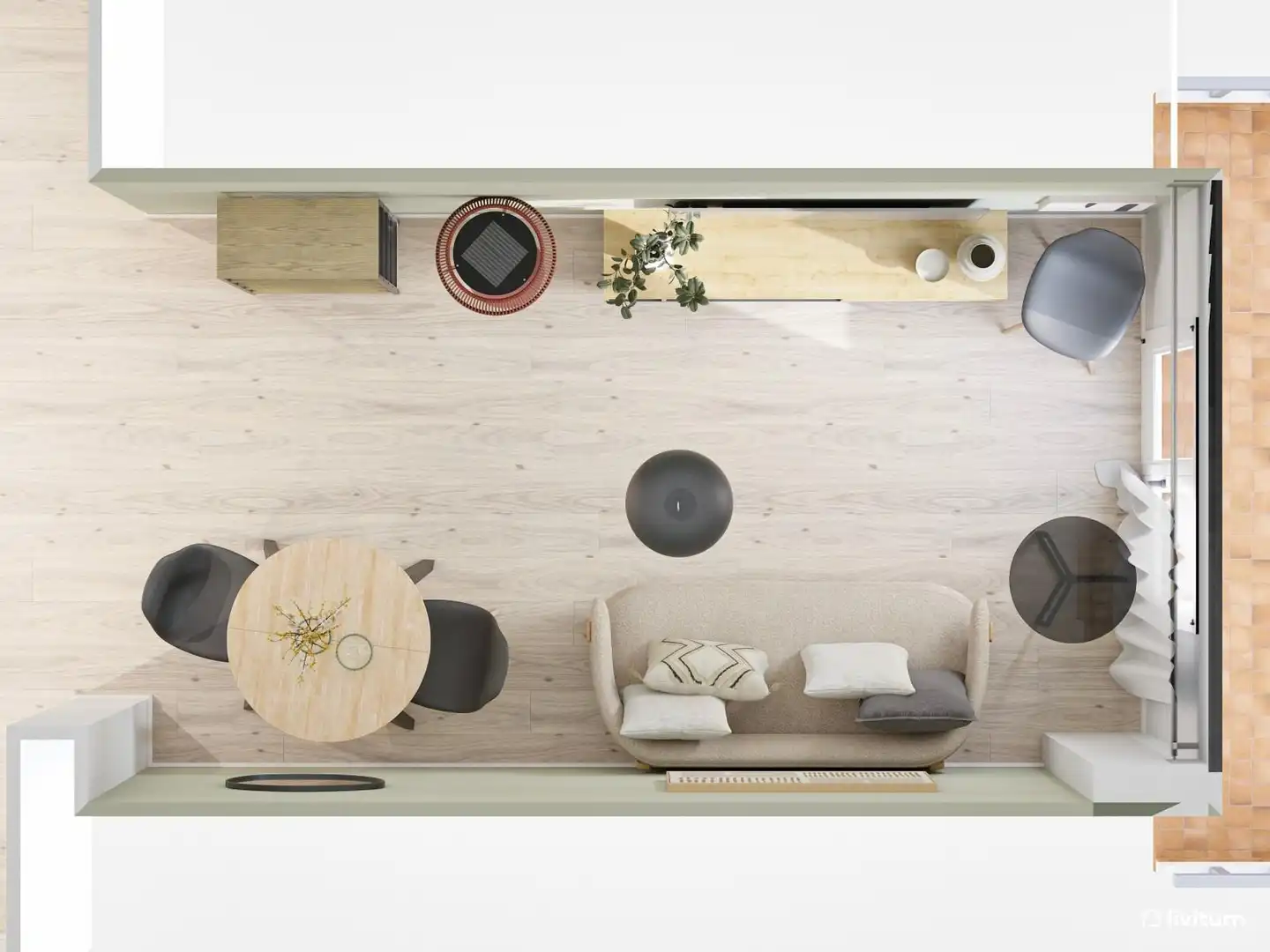 Sala de estar de Piso para compartir en Elche / Elx con Aire acondicionado, Calefacción y Parquet
