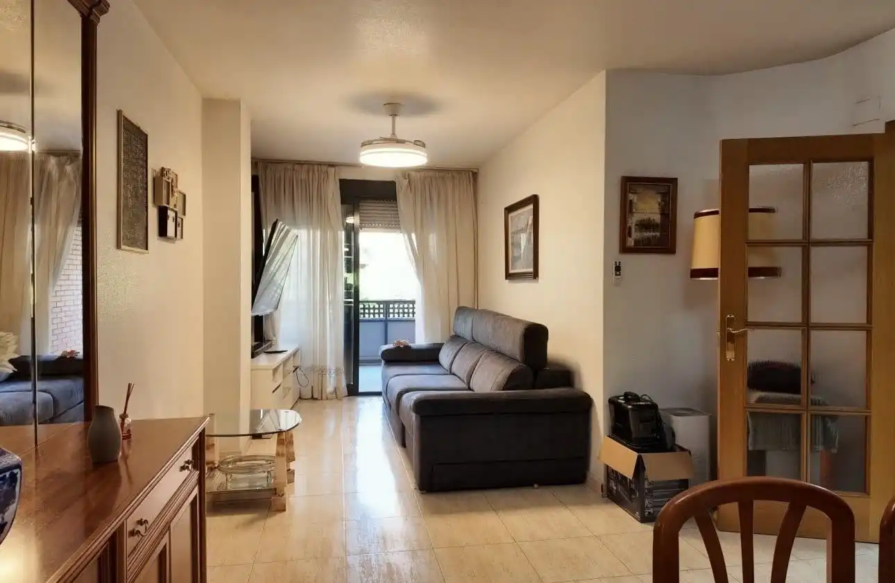 Sala de estar de Piso en venta en Alicante / Alacant con Aire acondicionado, Trastero y Amueblado