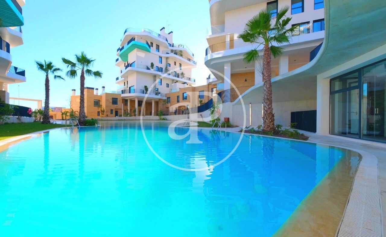 Swimming pool of Flat for sale in Villajoyosa / La Vila Joiosa  with Air Conditioner, Heating and Private garden