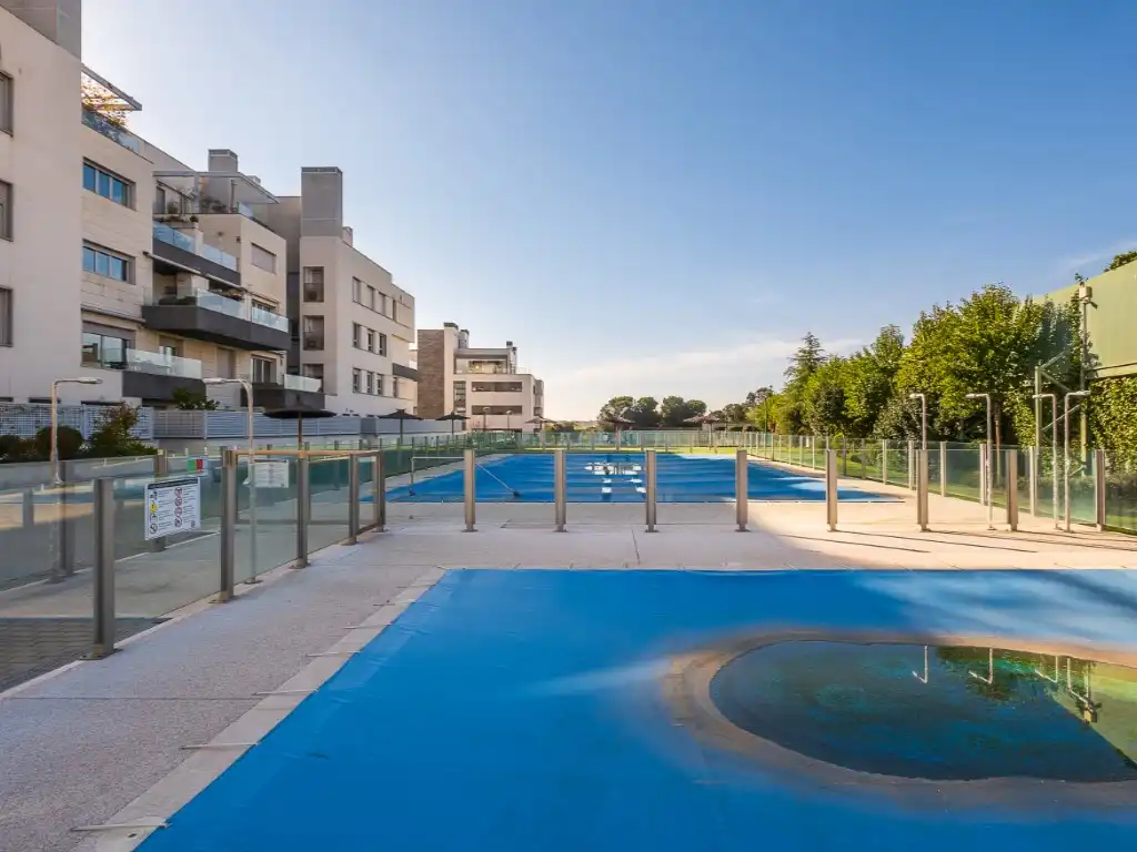 Swimming pool of Flat for rent in Madrid  with Air Conditioner, Private garden and Terrace