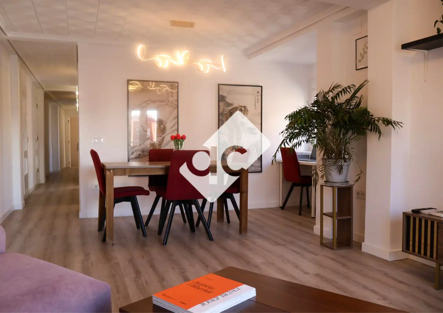 Comedor de Apartamento de alquiler en Valencia con Aire acondicionado, Calefacción y Parquet