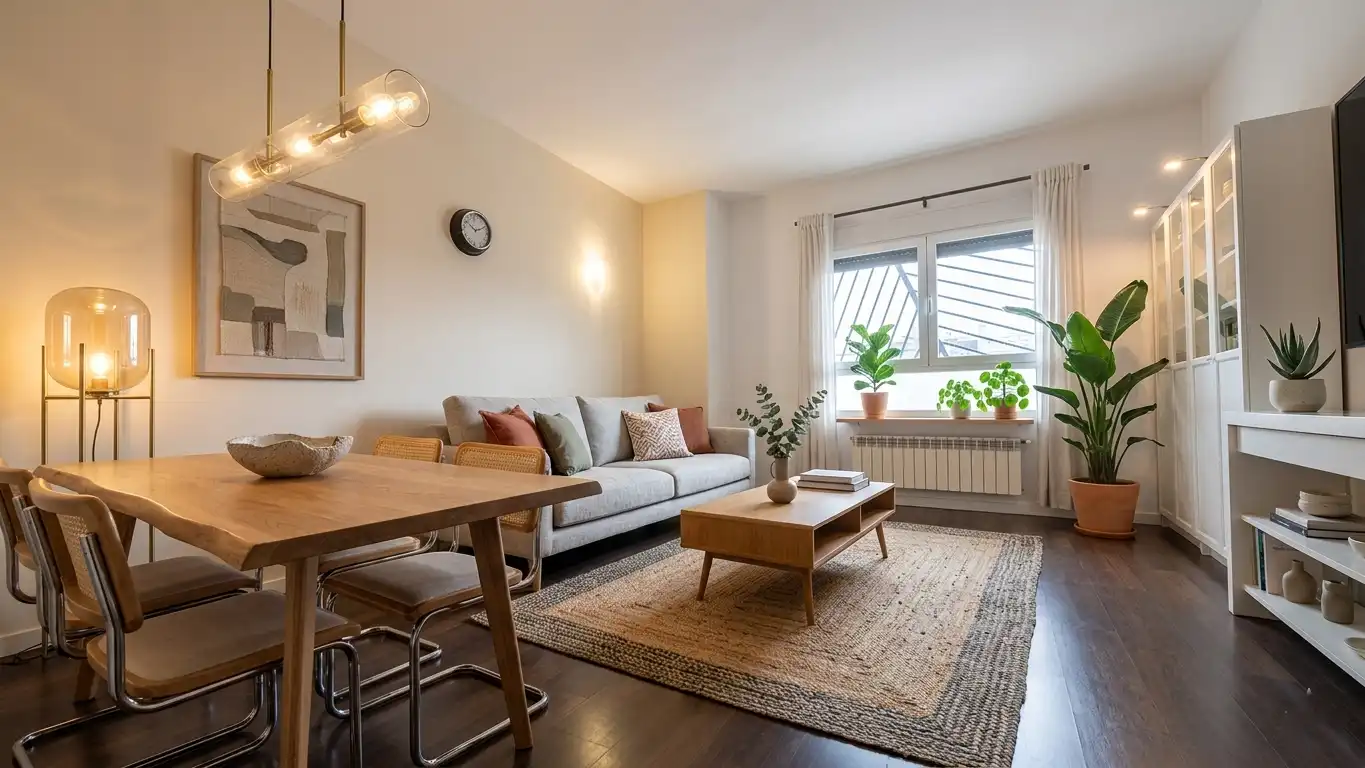 Wohnzimmer von Wohnung zum Verkauf in  Madrid Capital mit Klimaanlage, Heizung und Privatgarten