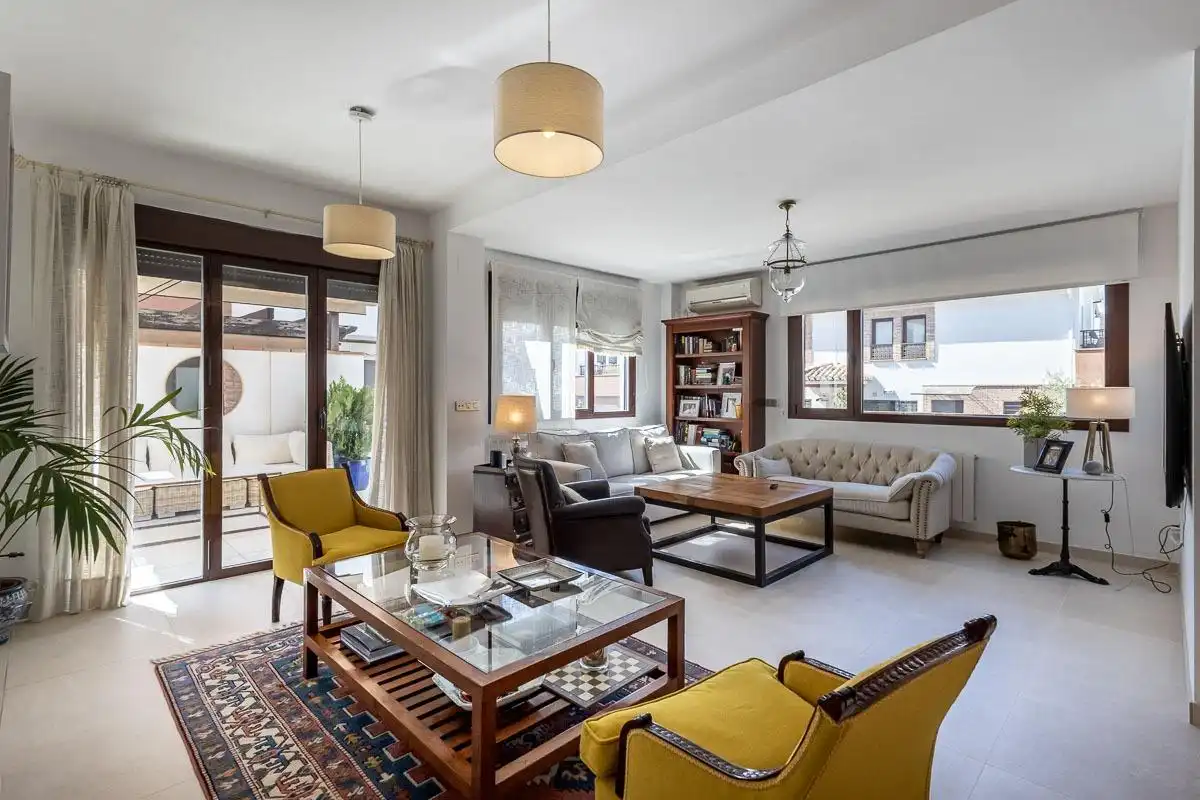 Sala de estar de Casa o chalet en venta en Huétor Vega con Aire acondicionado, Calefacción y Terraza