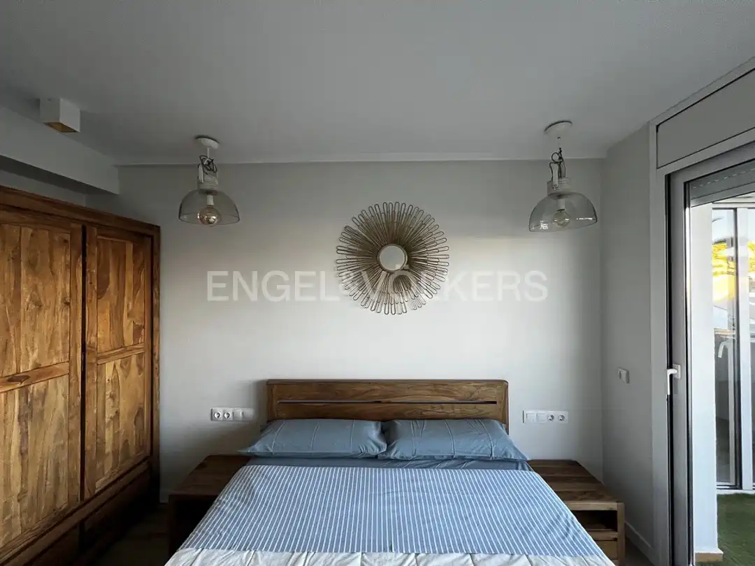 Bedroom of Flat for rent in Sitges  with Air Conditioner, Heating and Parquet flooring