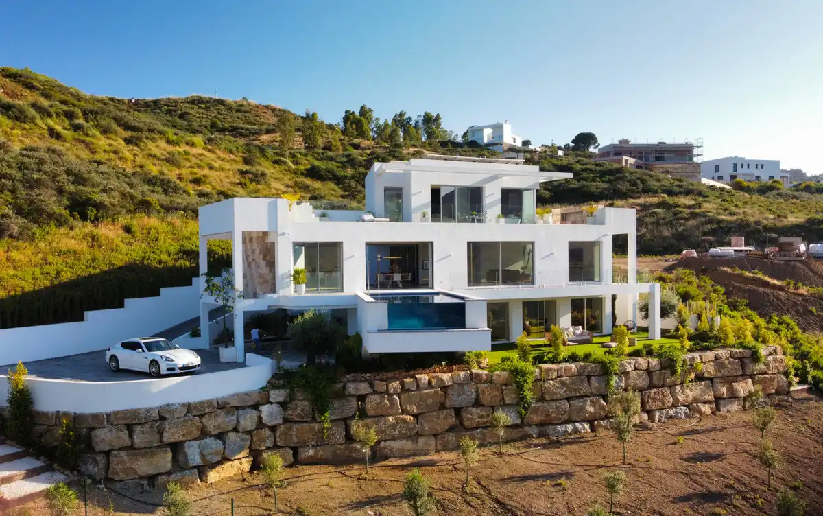 Exterior view of Houses for sale in Mijas  with Air Conditioner, Private garden and Terrace
