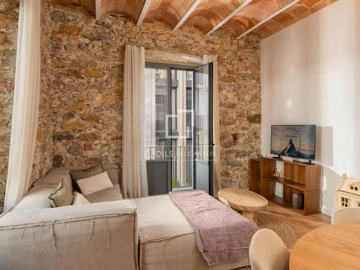 Balcony of Flat for sale in Girona  with Air Conditioner, Parquet flooring and Furnished