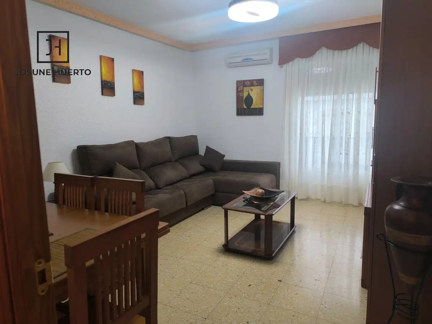 Living room of Flat for sale in Zalamea de la Serena  with Air Conditioner, Furnished and Balcony
