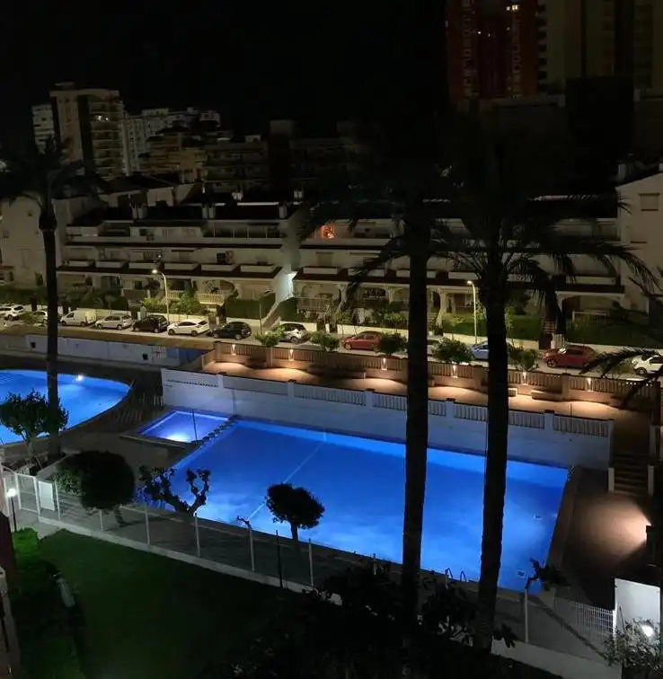 Schwimmbecken von Wohnung zur Miete in La Pobla de Farnals mit Klimaanlage, Heizung und Privatgarten