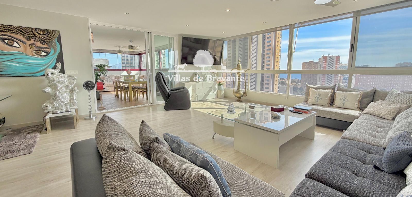 Wohnzimmer von Dachboden zum Verkauf in Benidorm mit Klimaanlage, Heizung und Parkett