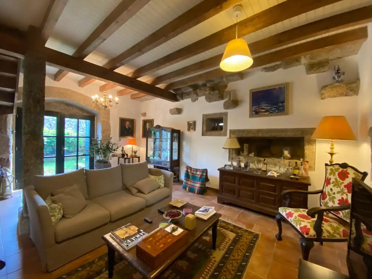 Sala de estar de Casa o chalet en venta en Leiro con Calefacción, Jardín privado y Parquet