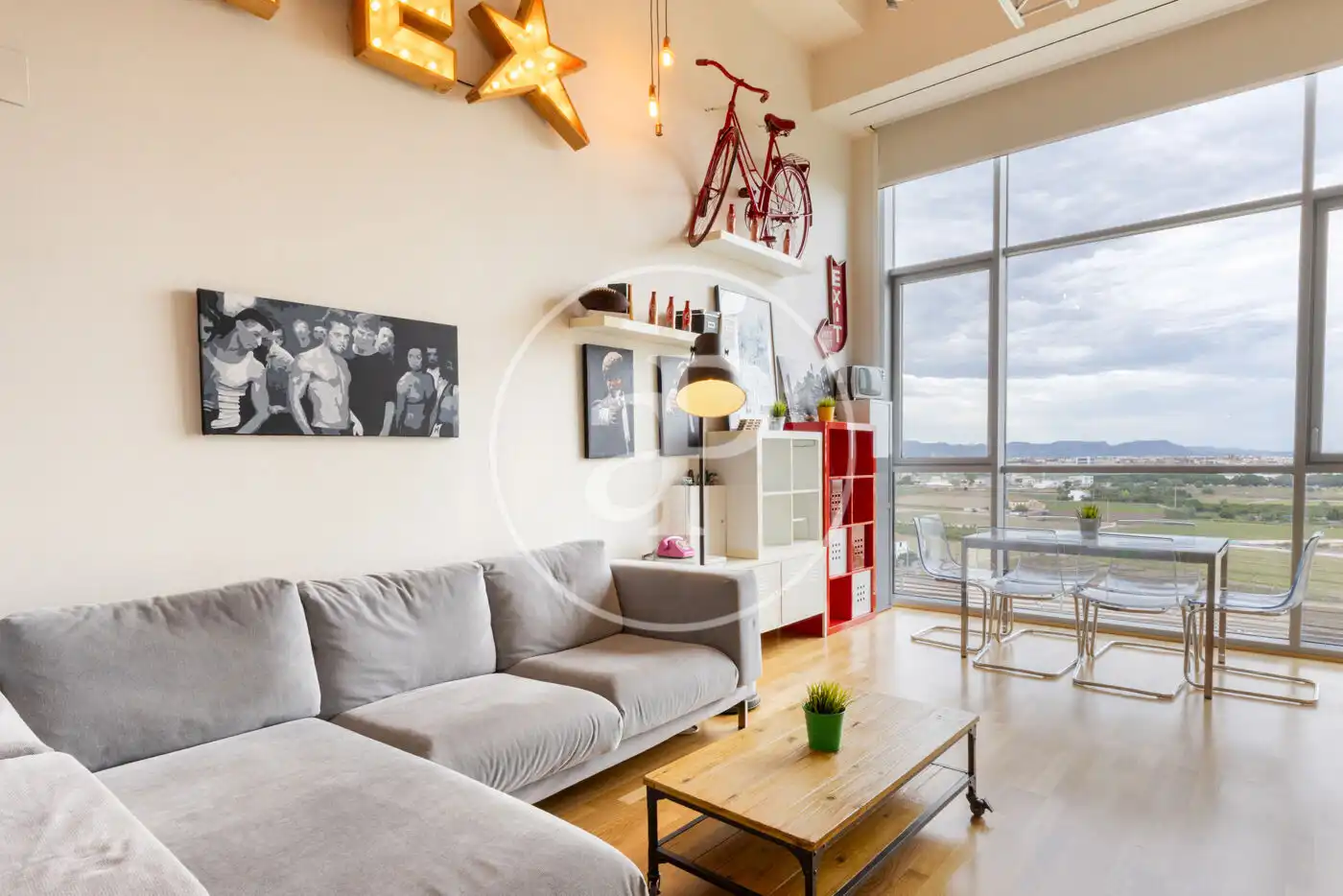 Sala de estar de Loft de alquiler en Valencia con Aire acondicionado, Calefacción y Jardín privado