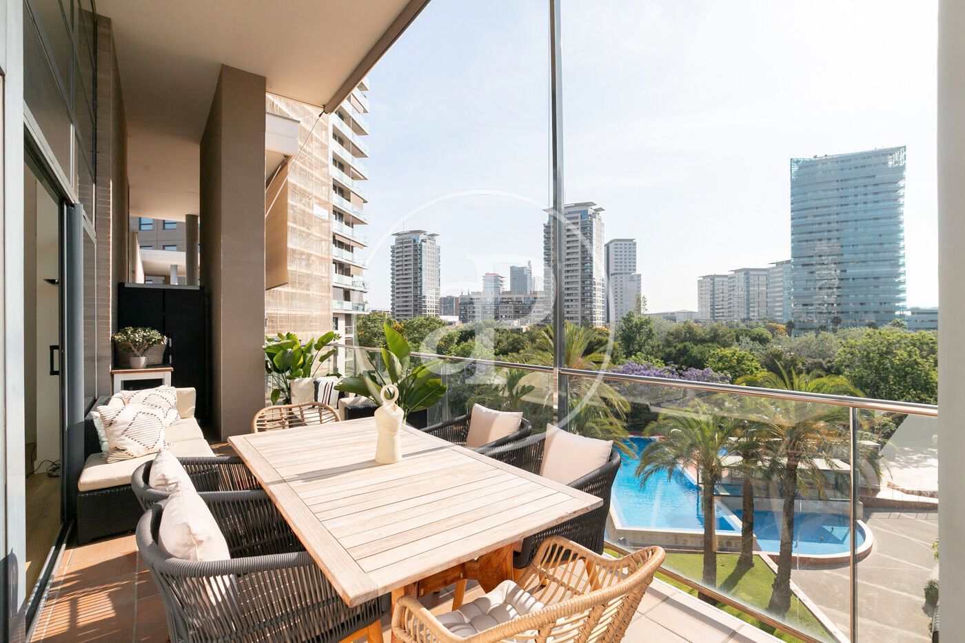 Terrace of Flat for sale in  Barcelona Capital  with Air Conditioner, Heating and Private garden