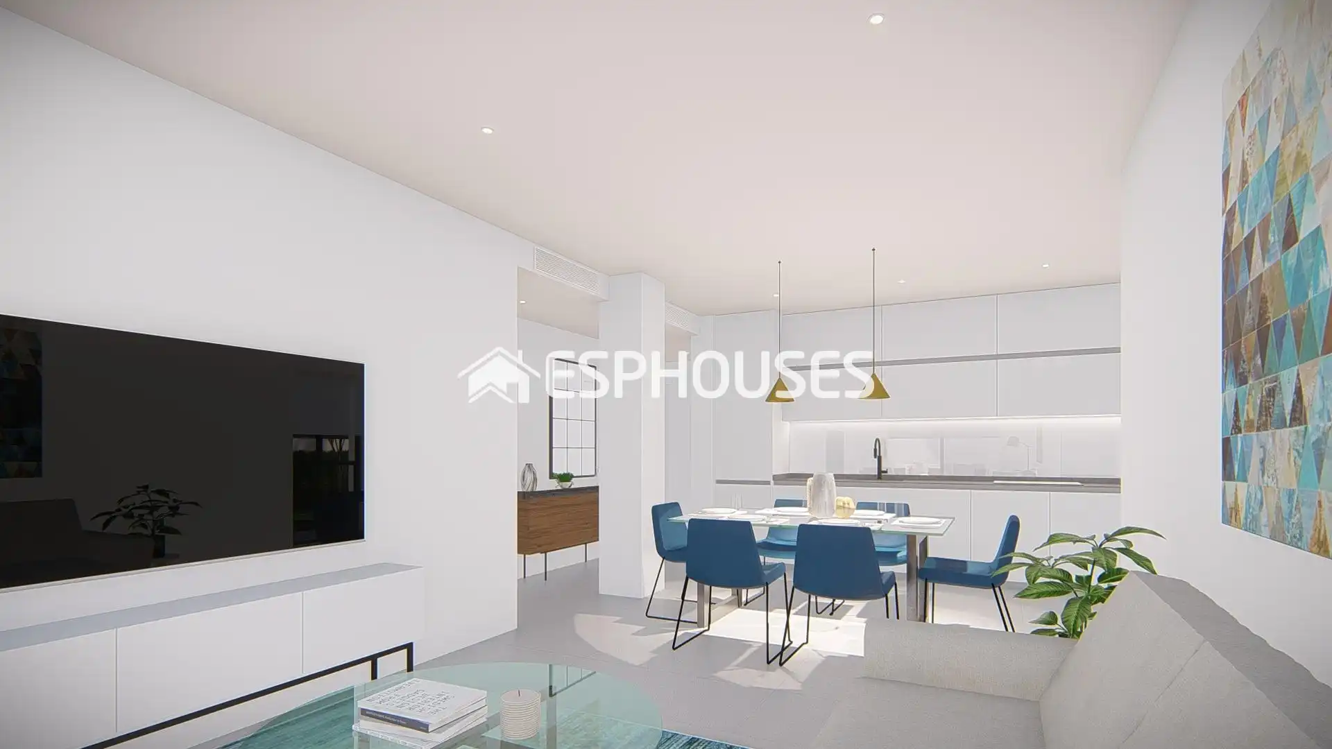 Wohnzimmer von Dachboden zum Verkauf in Villajoyosa / La Vila Joiosa mit Terrasse, Balkon und Gemeinschaftspool