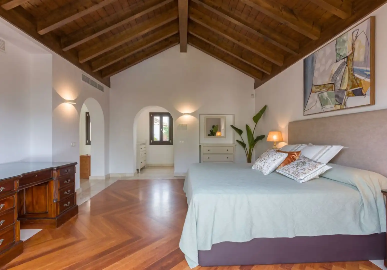 Dormitori de Casa o xalet de lloguer en Marbella amb Aire condicionat, Terrassa i Piscina