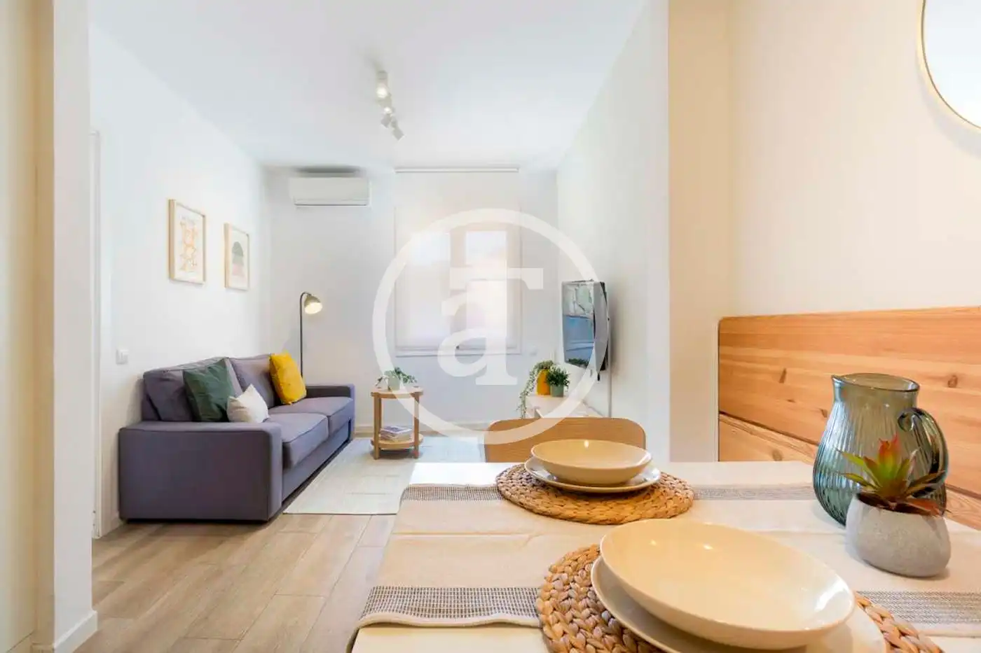 Wohnzimmer von Wohnung zur Miete in  Barcelona Capital mit Klimaanlage, Heizung und Möbliert