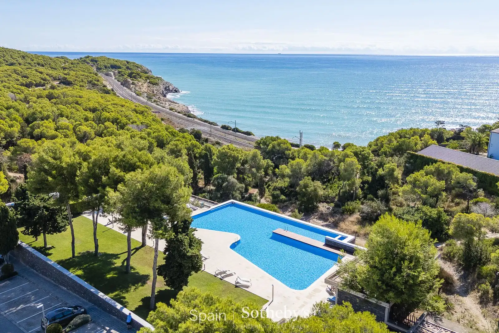 Schwimmbecken von Wohnungen zum Verkauf in Sant Pere de Ribes mit Klimaanlage, Privatgarten und Terrasse