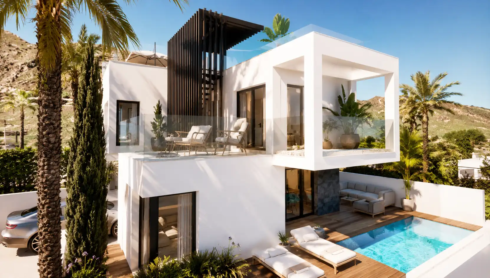 Terraza de Casa o chalet en venta en Nerja con Aire acondicionado, Jardín privado y Piscina