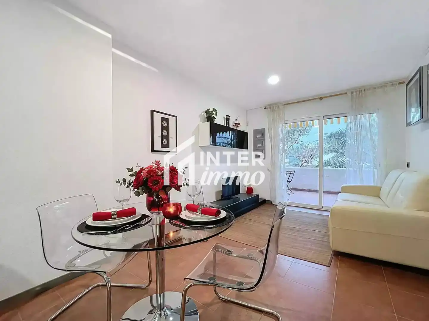 Living room of Flat for sale in Roses  with Air Conditioner, Heating and Terrace