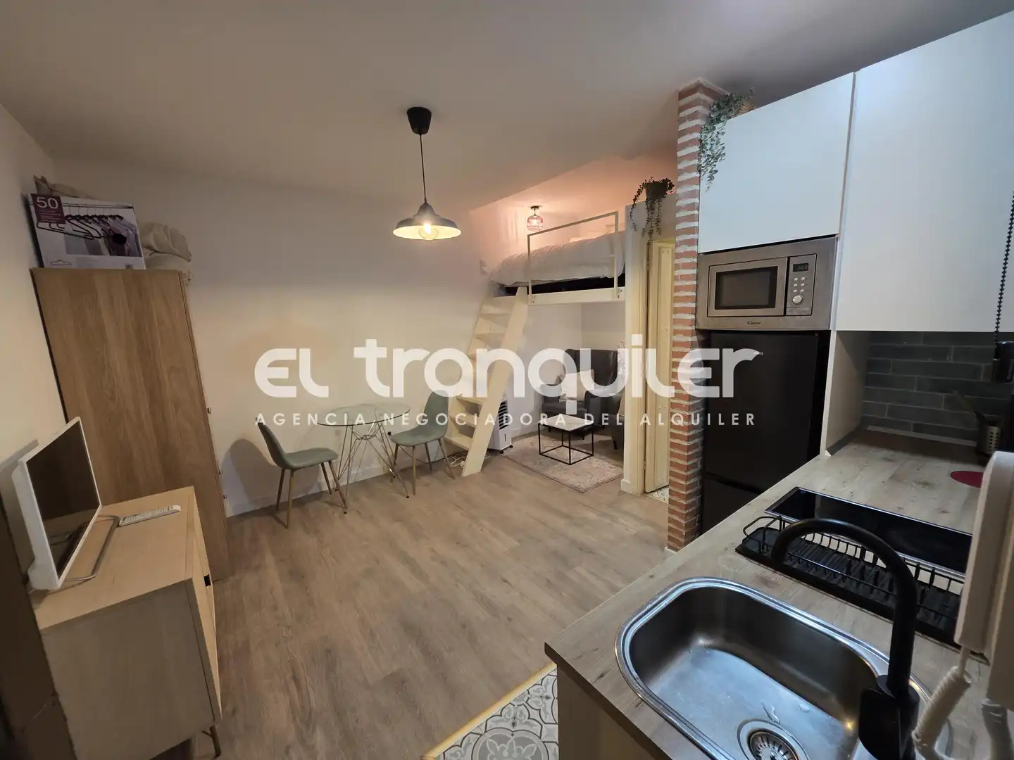 Cocina de Estudio de alquiler en Madrid con Amueblado, Lavadora y Se aceptan mascotas