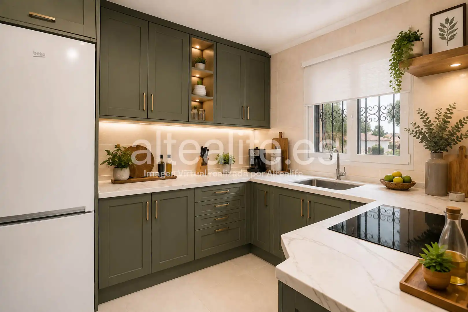 Cuina de Casa o xalet en venda en La Nucia amb Aire condicionat, Jardí privat i Terrassa