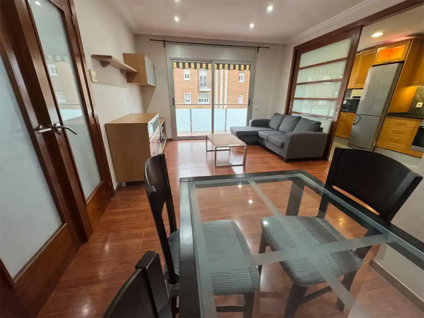 Living room of Flat for rent in Premià de Mar  with Air Conditioner, Parquet flooring and Storage room