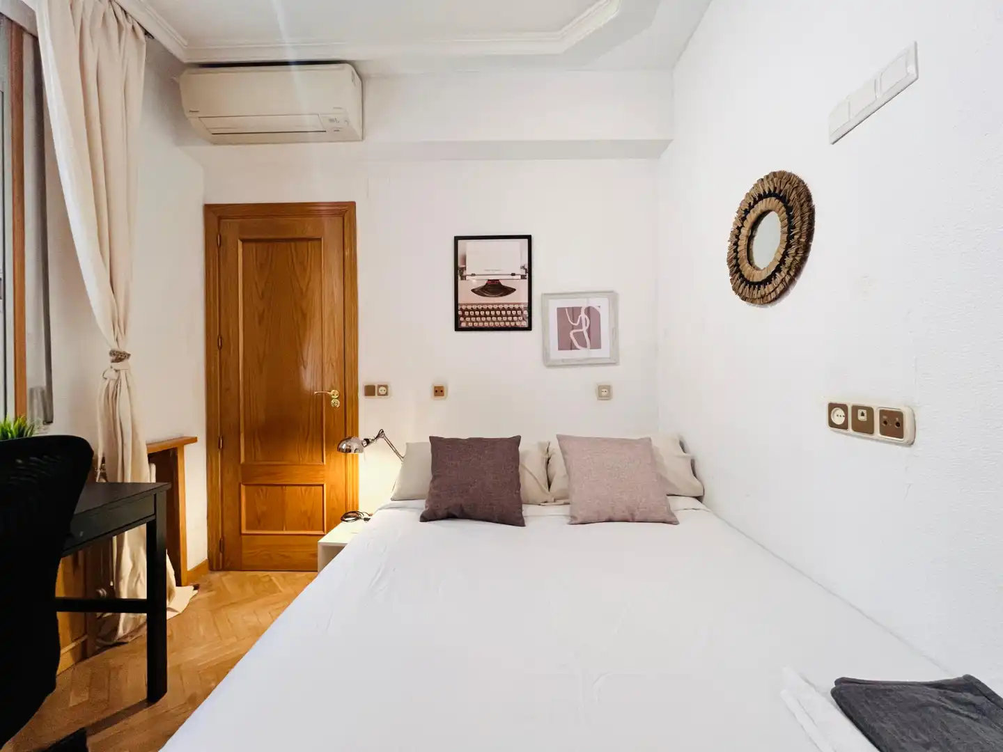 Schlafzimmer von Wohnung zur untervermieten in Madrid mit Heizung, Möbliert und Ofen
