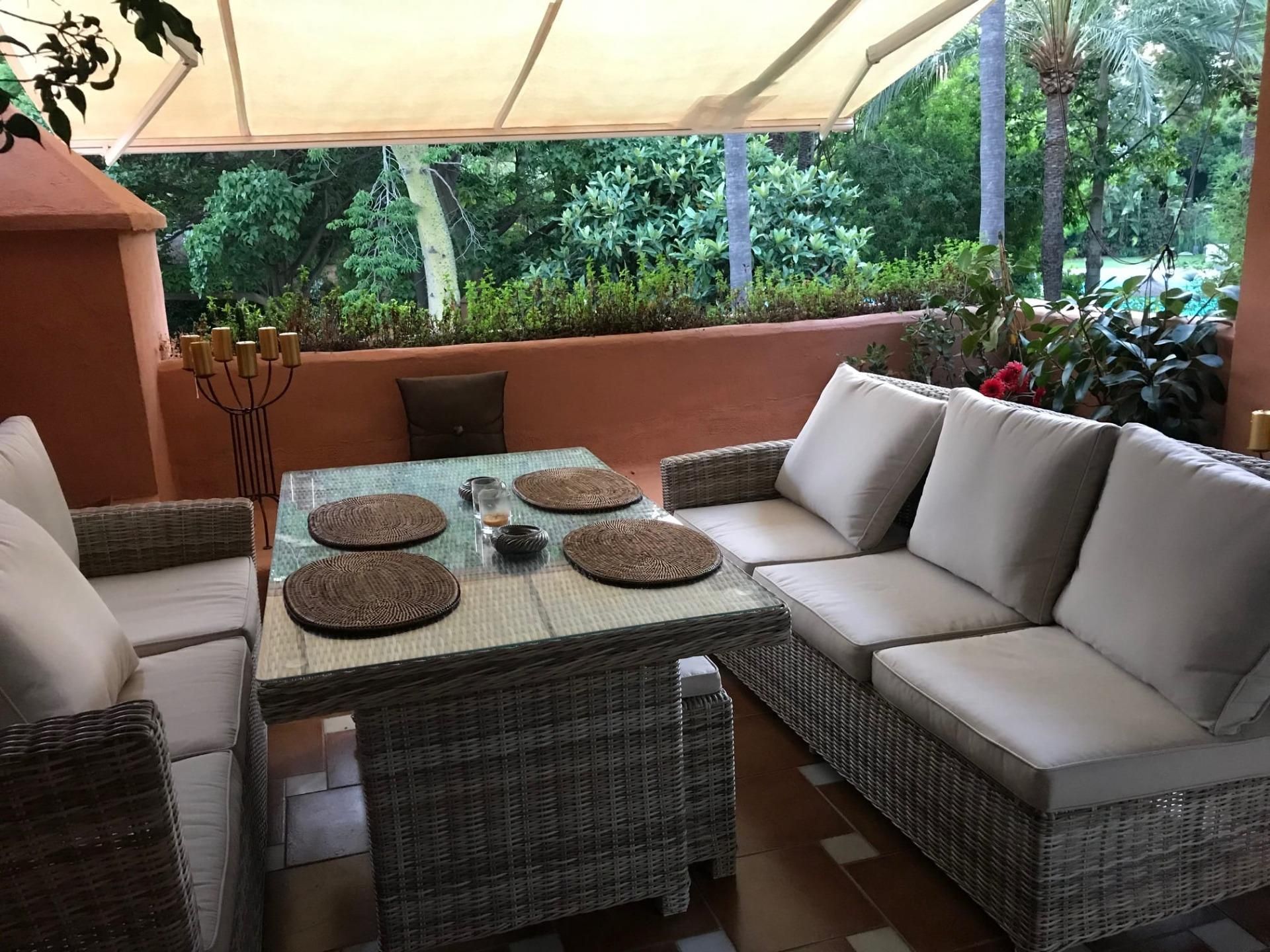 Terrace of Apartment to rent in Estepona  with Air Conditioner, Private garden and Parquet flooring