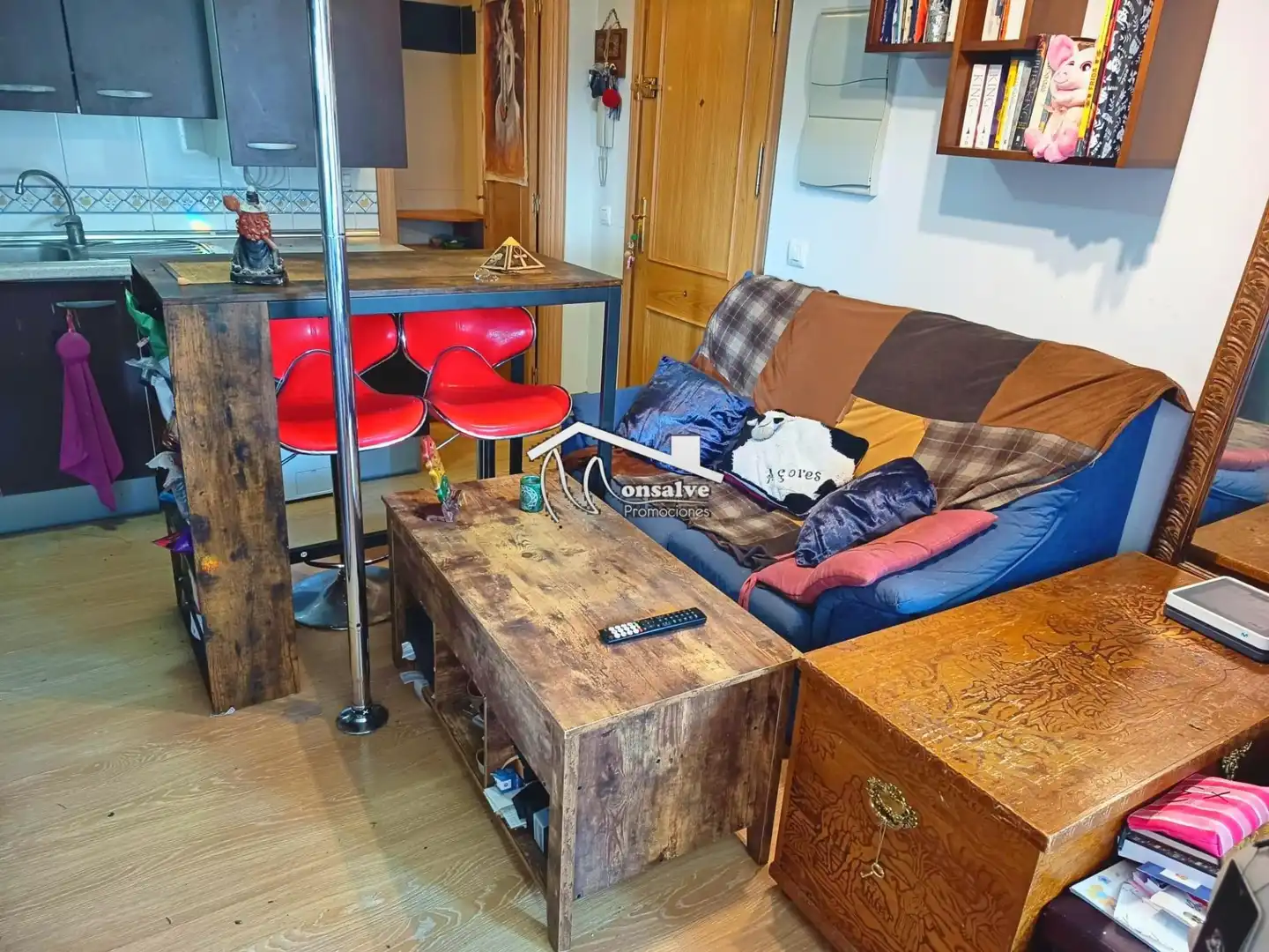 Sala de estar de Estudio de alquiler con opción a compra en Yeles con Aire acondicionado, Calefacción y Amueblado