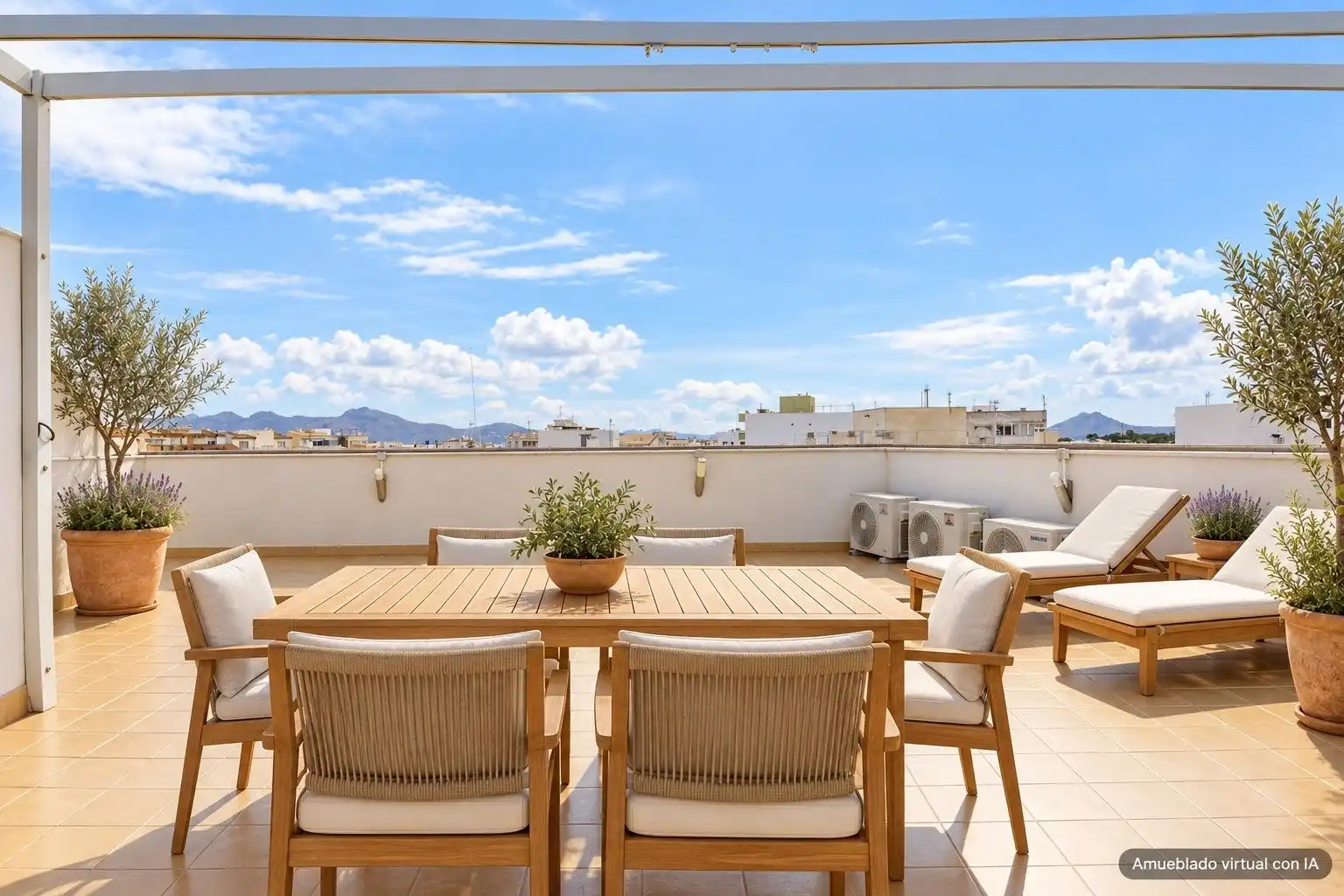 Terrasse von Dachboden zum Verkauf in Pollença mit Klimaanlage, Heizung und Parkett