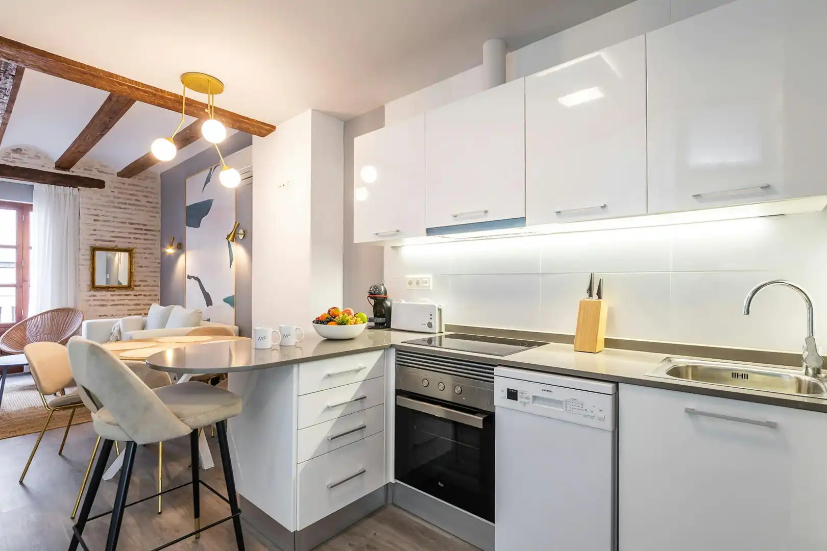 Kitchen of Flat for rent in Valencia  with Air Conditioner, Heating and Furnished