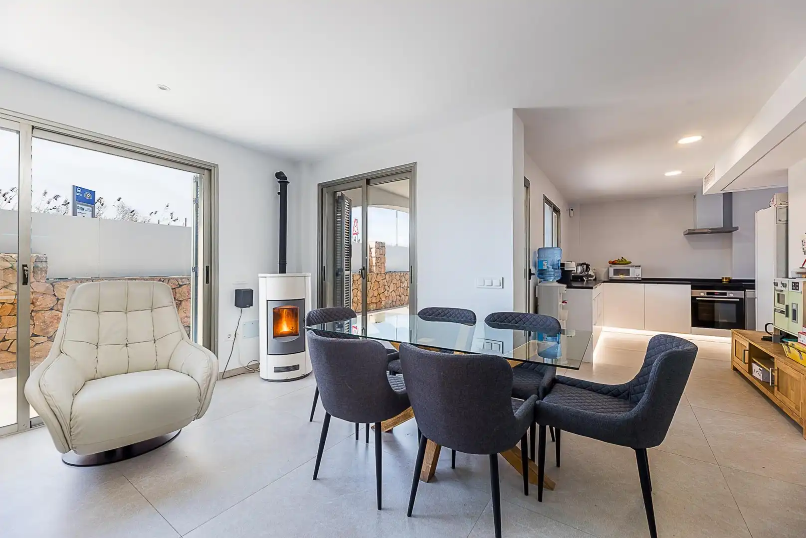 Esszimmer von Erdgeschoss zum Verkauf in  Palma de Mallorca mit Klimaanlage, Terrasse und Schwimmbad