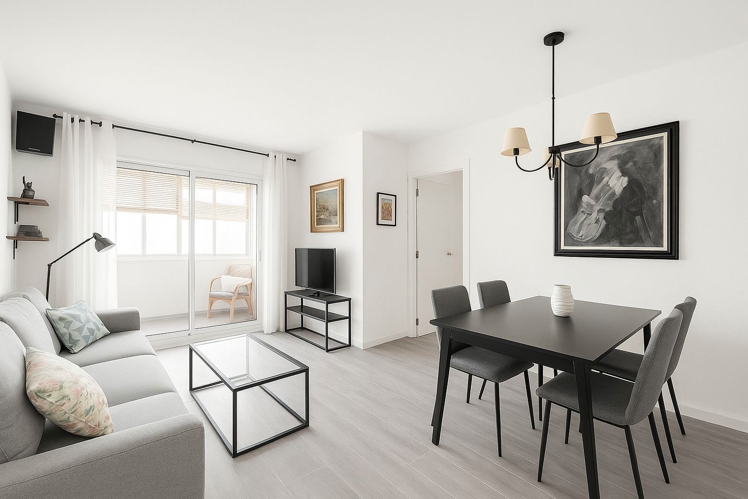 Living room of Flat for sale in Móstoles  with Heating, Terrace and Furnished